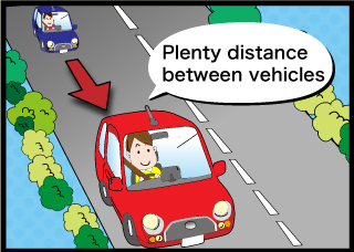 Keep ample distance between vehicles
