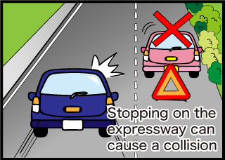 Stopping on the highway can cause a collision